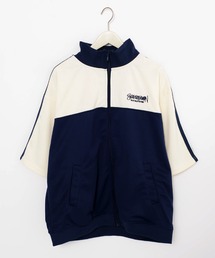 Revo.（レボ）の「オーバーサイズ ワンポイント刺繍 サイドライン トラックジャケット 半袖 ジャージ（ジャージ・メンズ）」