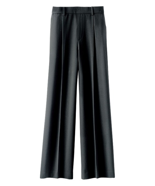 BELLUNA PLUS(ベルーナ)の「サマ見え!美脚タック使いワイドパンツ60(その他パンツ・レディース・杢グレー/カーキ/アイボリー/ブラック・X-LARGE/LARGE/MEDIUM/SMALL)」の3枚目の写真