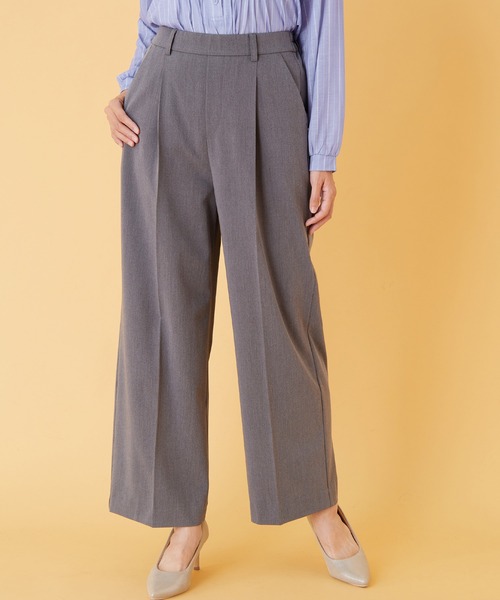 BELLUNA PLUS(ベルーナ)の「サマ見え!美脚タック使いワイドパンツ60(その他パンツ・レディース・杢グレー/カーキ/アイボリー/ブラック・X-LARGE/LARGE/MEDIUM/SMALL)」の5枚目の写真