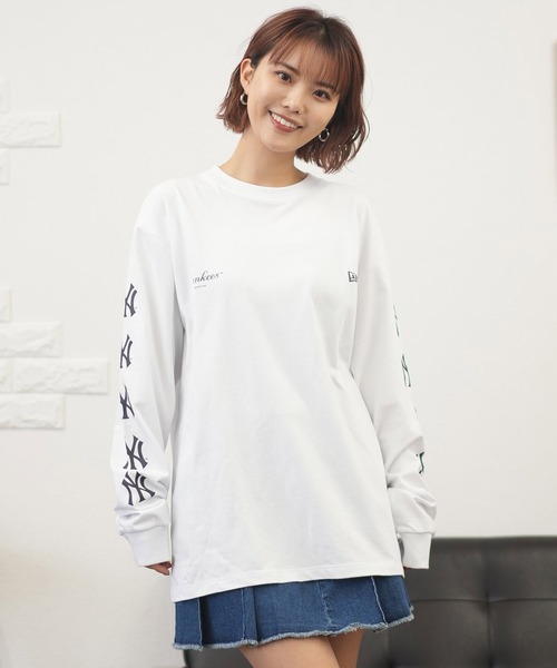 tシャツ NEW ERA/ニューエラ ロンT MLB スリーブロゴ 14324713/14450339 レディース セール】NEW ERA/ニューエラ ロンT MLB スリーブロゴ 14324713