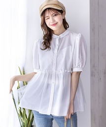 clear | チュールドッキングペプラムブラウス≪2024SS新作≫(シャツ/ブラウス)