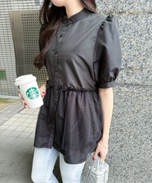 clear | チュールドッキングペプラムブラウス≪2024SS新作≫(シャツ/ブラウス)