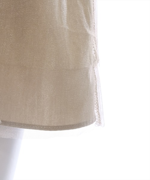 clear（クリア）の「チュールドッキングペプラムブラウス［オフィスカジュアル 着回し抜群 大人］≪再入荷≫（シャツ/ブラウス・レディース・ブラック/オフホワイト/ベージュ・F）」の7枚目の写真