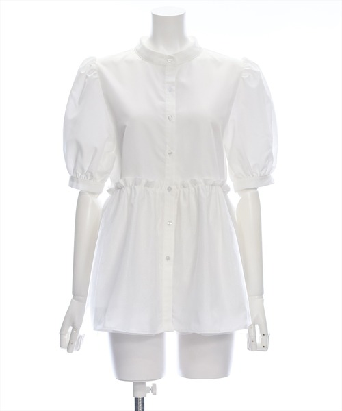 clear（クリア）の「チュールドッキングペプラムブラウス［オフィスカジュアル 着回し抜群 大人］≪再入荷≫（シャツ/ブラウス・レディース・ブラック/オフホワイト/ベージュ・F）」の18枚目の写真