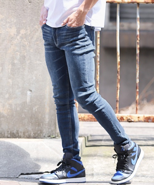 LUXSTYLE(ラグスタイル)の「ストレッチスキニーデニムパンツ(デニムパンツ・メンズ・ブルー系その他/インディゴブルー・XL/L/M)」の2枚目の写真