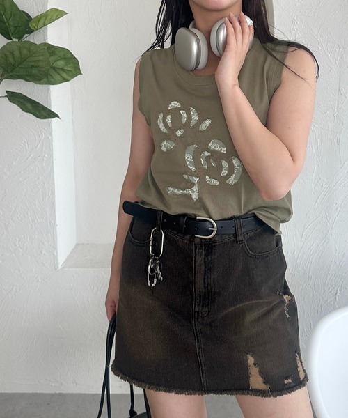 apres jour mignon（アプレジュールミニョン）の「【apresjour mignon SOIE】アソートリボンレースデザインタンク【ZOZOTOWN限定アイテム】（タンクトップ・レディース・ブラック系その他/ブラック/カーキ/ブラック系その他2・X-LARGE/フリー）」の8枚目の写真