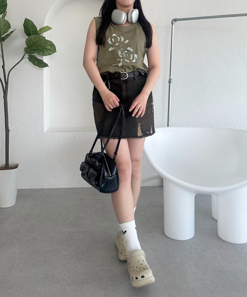 apres jour mignon（アプレジュールミニョン）の「【apresjour mignon SOIE】アソートリボンレースデザインタンク【ZOZOTOWN限定アイテム】（タンクトップ・レディース・ブラック系その他/ブラック/カーキ/ブラック系その他2・X-LARGE/フリー）」の5枚目の写真