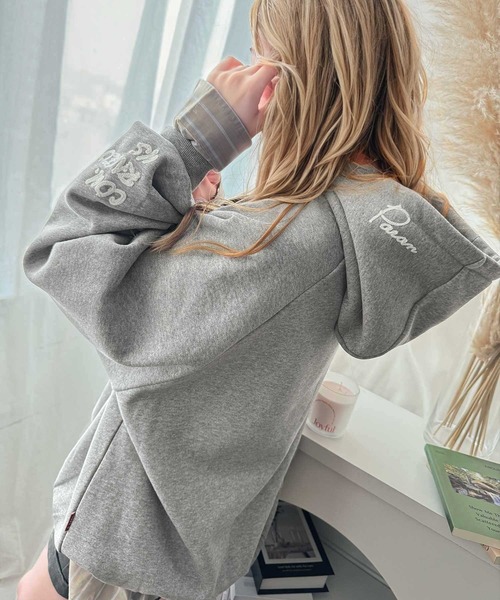 Java（ジャバ）の「《JaVa ジャバコラボ》ラフに過ごしたい日にもトレンドをプラス。ランダム刺繍裏起毛パーカー（パーカー・メンズ・杢グレー/ネイビー/チャコール/オートミール・MEDIUM/LARGE/X-LARGE）」の16枚目の写真