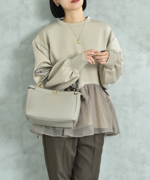 INTERPLANET(インタープラネット)の「ベルト付スクエアBAG(ショルダーバッグ・レディース・アイボリー/ブラック・フリー)」の10枚目の写真