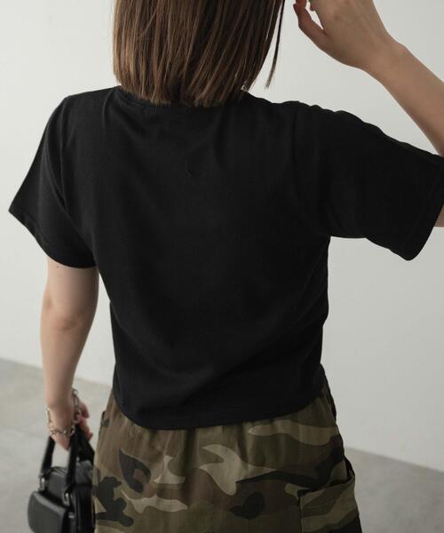 dispark（ディスパーク）の「DISPARK/ハートレタリングクロップドT（Tシャツ/カットソー・レディース・ブラック・FREE）」の5枚目の写真