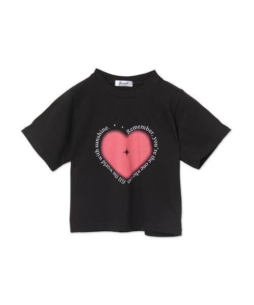 dispark（ディスパーク）の「DISPARK/ハートレタリングクロップドT（Tシャツ/カットソー・レディース・ブラック・FREE）」の7枚目の写真