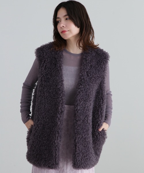 JILL STUART(ジルスチュアート)の「◆クリンプファーベスト(ベスト・レディース・グレー/ホワイト・FREE)」の2枚目の写真