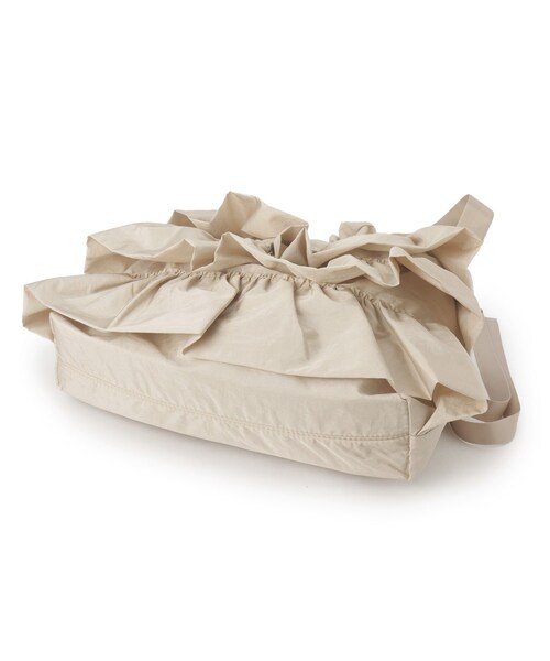 OPAQUE.CLIP（オペークドットクリップ）の「◆【2WAY／A4サイズ対応】ドロストリボンフリルティアードショルダーバッグ（ショルダーバッグ・レディース・ベージュ/ブラック/グレー・00）」の8枚目の写真