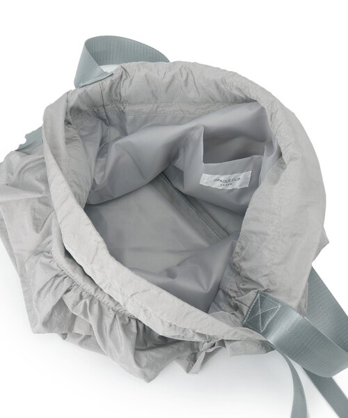 OPAQUE.CLIP（オペークドットクリップ）の「◆【2WAY／A4サイズ対応】ドロストリボンフリルティアードショルダーバッグ（ショルダーバッグ・レディース・ベージュ/ブラック/グレー・00）」の10枚目の写真