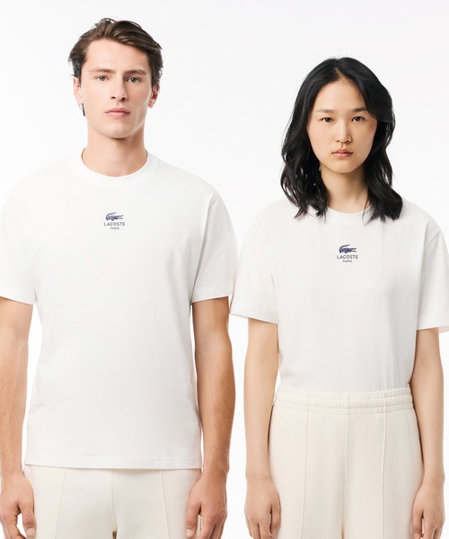 送料関税込みLacoste スモールパリロゴクルーネックTシャツ スモールパリロゴクルーネックTシャツ（Tシャツ/カットソー