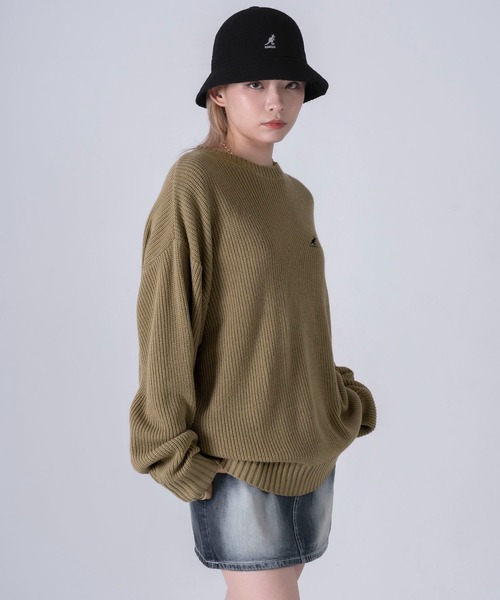 KANGOL(カンゴール)の「【別注】KANGOL カンゴール ブランド ロゴ ワンポイント 刺繍 クルーニット 長袖 セーター(ニット/セーター・メンズ・ライトグレー/ブラック/ベージュ・M/L/XL)」の12枚目の写真