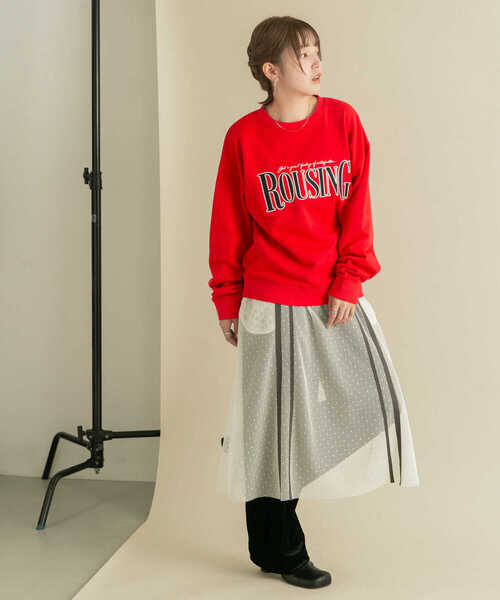 KBF（ケイビーエフ）の「メッシュラインレイヤードスカート（スカート・レディース・ブラック/オフホワイト・ONE）」の15枚目の写真