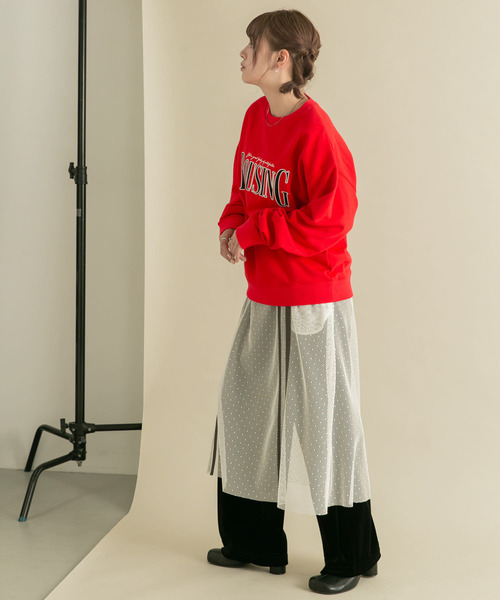 KBF（ケイビーエフ）の「メッシュラインレイヤードスカート（スカート・レディース・ブラック/オフホワイト・ONE）」の16枚目の写真