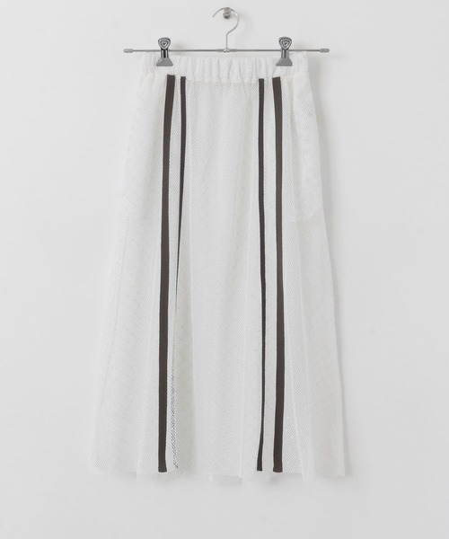 KBF（ケイビーエフ）の「メッシュラインレイヤードスカート（スカート・レディース・ブラック/オフホワイト・ONE）」の18枚目の写真