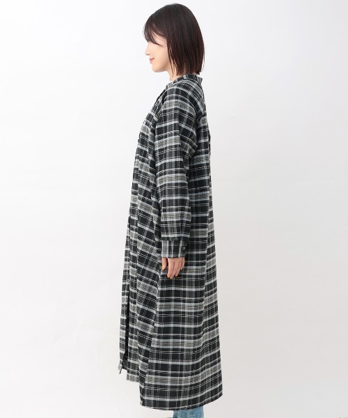 チチカカ(チチカカ)の「リャマ刺繍チェックシャツワンピース(シャツワンピース・レディース・ブラック/ライトグレー/グリーン・FREE)」の14枚目の写真