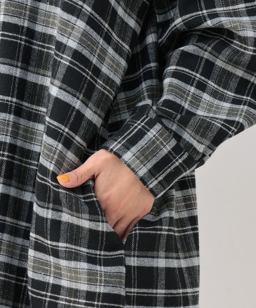 チチカカ(チチカカ)の「リャマ刺繍チェックシャツワンピース(シャツワンピース・レディース・ブラック/ライトグレー/グリーン・FREE)」の17枚目の写真