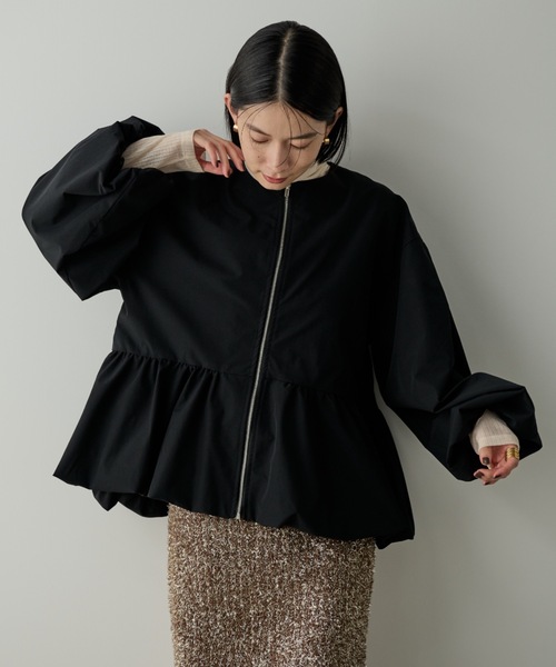 バルーンペプラムブルゾン(Tシャツ/カットソー)|Shelly island(シェリーアイランド) バルーンペプラムブルゾン(Tシャツ/カットソー)|Shelly island(シェリーアイランド)