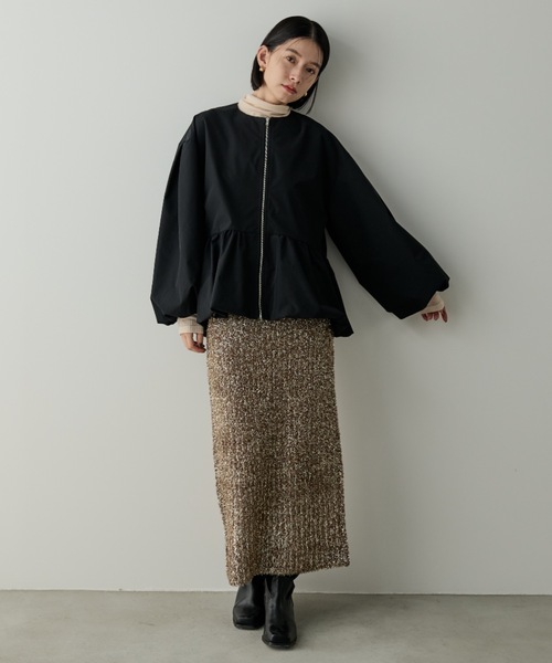 バルーンペプラムブルゾン(Tシャツ/カットソー)|Shelly island(シェリーアイランド) バルーンペプラムブルゾン(Tシャツ/カットソー)|Shelly island(シェリーアイランド)