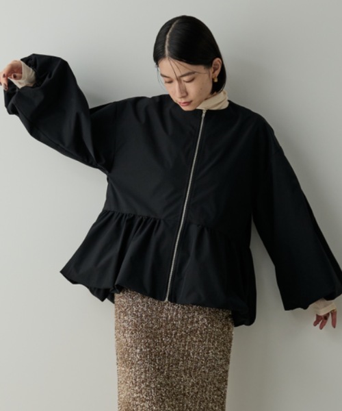 バルーンペプラムブルゾン(Tシャツ/カットソー)|Shelly island(シェリーアイランド) バルーンペプラムブルゾン(Tシャツ/カットソー)|Shelly island(シェリーアイランド)