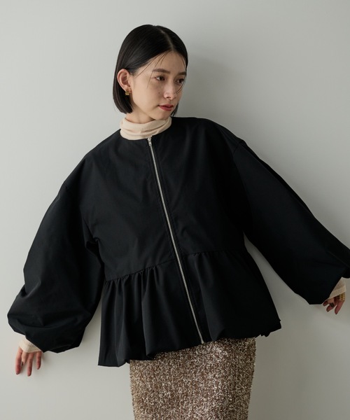 バルーンペプラムブルゾン(Tシャツ/カットソー)|Shelly island(シェリーアイランド) バルーンペプラムブルゾン(Tシャツ/カットソー)|Shelly island(シェリーアイランド)