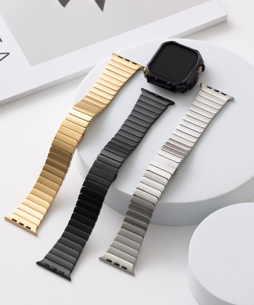 emonique(エモニーク)の「スマートウォッチバンド付きケース Apple Watch バンド【49mm対応】(デジタル腕時計・レディース・ゴールド/シルバー/ブラック・49)」の4枚目の写真