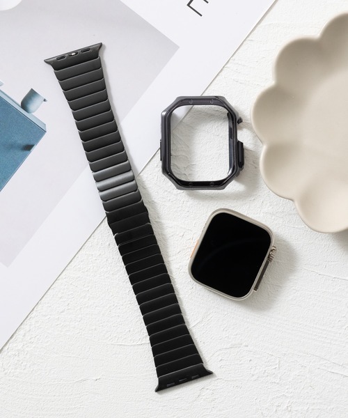 emonique(エモニーク)の「スマートウォッチバンド付きケース Apple Watch バンド【49mm対応】(デジタル腕時計・レディース・ゴールド/シルバー/ブラック・49)」の5枚目の写真