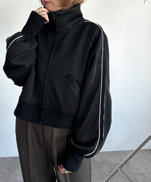 apres jour mignon(アプレジュールミニョン)の「アソートトラックジャケット【ZOZOTOWN限定アイテム】(ジャージ・レディース・ブラック/パープル/カーキ/ブラック系その他/グレイッシュベージュ・X-LARGE/フリー)」の13枚目の写真