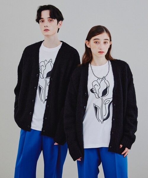 tk.TAKEO KIKUCHI（ティーケータケオキクチ）の「◆【洗える】シャギーカラーニット アソートカーディガン（カーディガン/ボレロ・メンズ・ライトブルー/ブラック/サックスブルー/イエロー/ブルー/グリーン/ライトパープル/ブラック系/ブラック系3/ブラック系4/ライトグレー系9/ダークブラウン系4/ダークグリーン系1/ブルー系1/ブルー系3/パープル系/イエロー系9/ピンク系/レッド系1・01/02/03）」の2枚目の写真