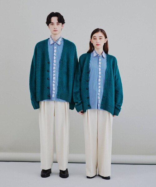 tk.TAKEO KIKUCHI（ティーケータケオキクチ）の「◆【洗える】シャギーカラーニット アソートカーディガン（カーディガン/ボレロ・メンズ・ライトブルー/ブラック/サックスブルー/イエロー/ブルー/グリーン/ライトパープル/ブラック系/ブラック系3/ブラック系4/ライトグレー系9/ダークブラウン系4/ダークグリーン系1/ブルー系1/ブルー系3/パープル系/イエロー系9/ピンク系/レッド系1・01/02/03）」の21枚目の写真