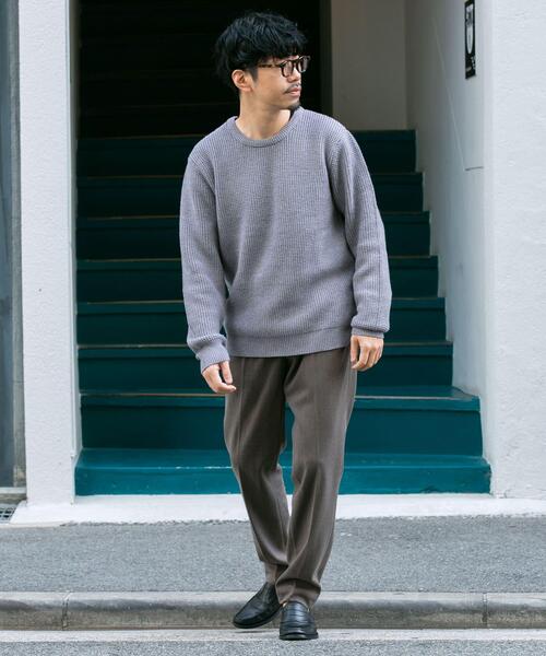 URBAN RESEARCH ROSSO MEN（アーバンリサーチロッソメン）の「ウォッシャブルストレッチワッフルクルーネックプルオーバー（ニット/セーター・メンズ・ブラウン/ネイビー/ブラック/グレー・MEDIUM/LARGE）」の9枚目の写真