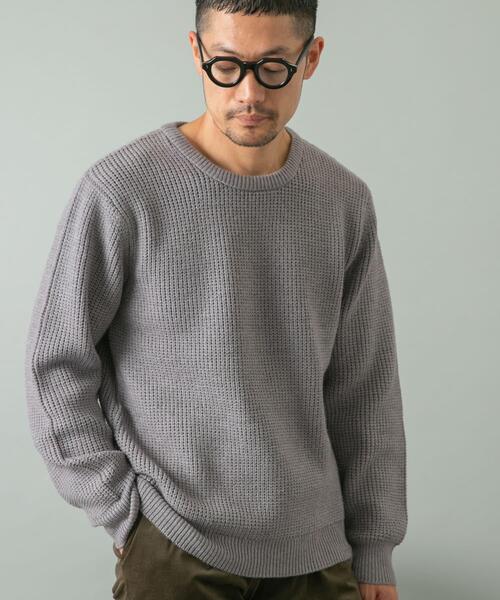 セール】ウォッシャブルストレッチワッフルクルーネックプルオーバー