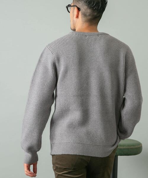 URBAN RESEARCH ROSSO MEN（アーバンリサーチロッソメン）の「ウォッシャブルストレッチワッフルクルーネックプルオーバー（ニット/セーター・メンズ・ブラウン/ネイビー/ブラック/グレー・MEDIUM/LARGE）」の15枚目の写真