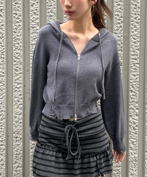 新色登場】3.3 Field Trip／ダブルジップダメージニット（ニット