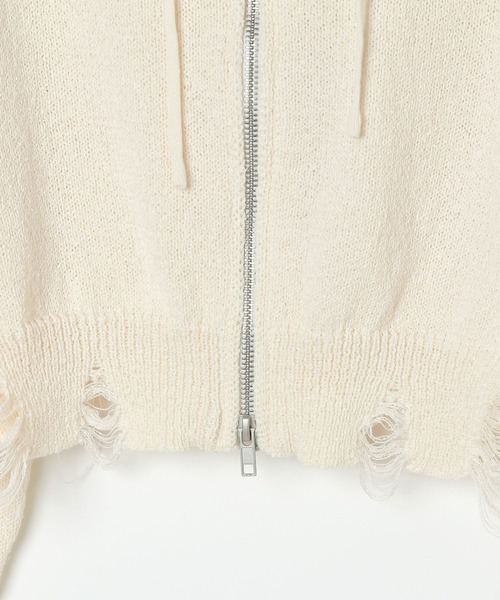 3.3 Field Trip （3.3フィールドトリップ）の「【新色登場】3.3 Field Trip／ダブルジップダメージニット（ニット/セーター・レディース・グレー/ホワイト/ネイビー/ブラウン/アイボリー/ライトグレー/ピンク/その他1/その他2/ブラック/レッド/チャコールグレー/ブラック系その他/レッド系その他・FREE）」の19枚目の写真