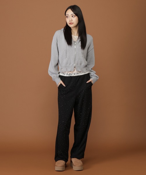 3.3 Field Trip （3.3フィールドトリップ）の「【新色登場】3.3 Field Trip／ダブルジップダメージニット（ニット/セーター・レディース・グレー/ホワイト/ネイビー/ブラウン/アイボリー/ライトグレー/ピンク/その他1/その他2/ブラック/レッド/チャコールグレー/ブラック系その他/レッド系その他・FREE）」の16枚目の写真