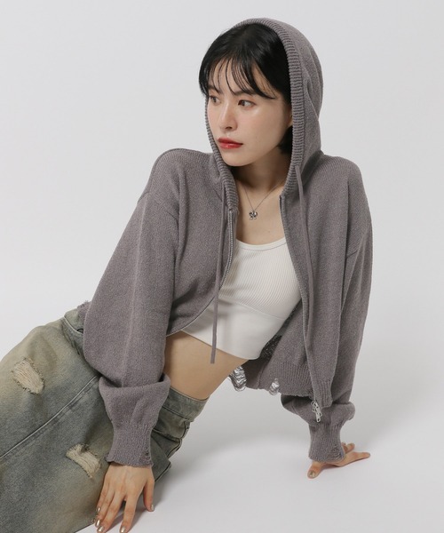 3.3 Field Trip／ダメージニットZIP（パーカー）｜3.3 Field Trip （3.3フィールドトリップ）