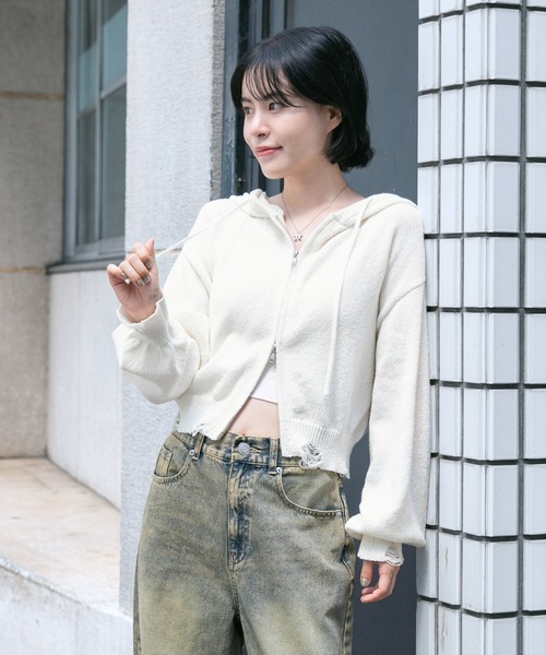 3.3 Field Trip／ダメージニットZIP（パーカー）｜3.3 Field Trip （3.3フィールドトリップ）