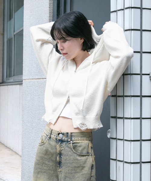 3.3 Field Trip／ダメージニットZIP（パーカー）｜3.3 Field Trip （3.3フィールドトリップ）