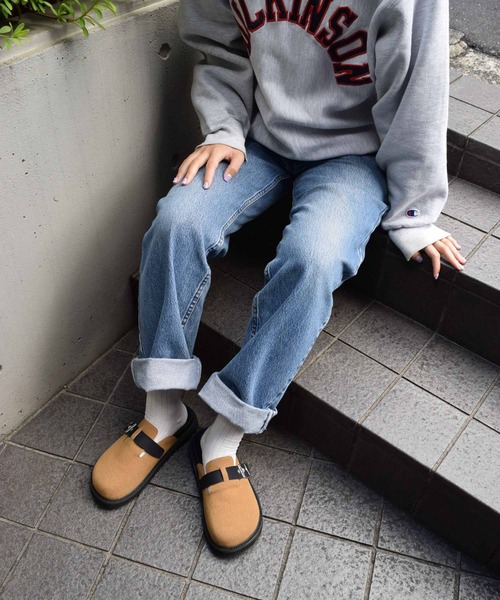 WEGO（ウィゴー）の「WEGO/スエード風クロッグベルトサンダル（スリッポン・レディース・グレー/ブラック/ブラウン・MEDIUM/LARGE）」の12枚目の写真