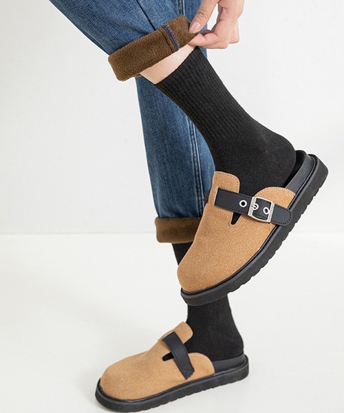 WEGO（ウィゴー）の「WEGO/スエード風クロッグベルトサンダル（スリッポン・レディース・グレー/ブラック/ブラウン・MEDIUM/LARGE）」の13枚目の写真