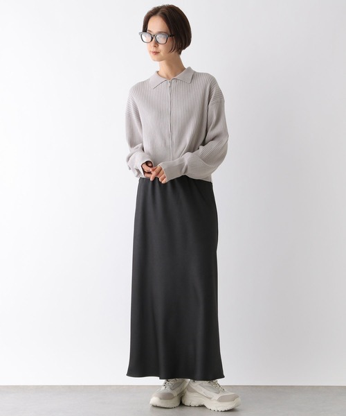 LEPSIM（レプシィム）の「12ゲージリブZIPカーディガン　133278（カーディガン/ボレロ・レディース・ライトグレー/ライトパープル/ブラック・FREE）」の11枚目の写真