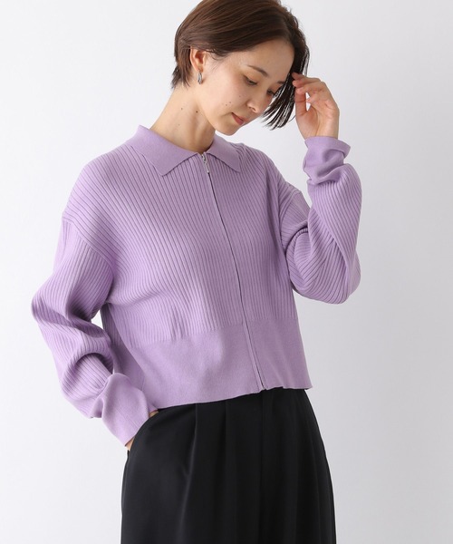 LEPSIM（レプシィム）の「12ゲージリブZIPカーディガン　133278（カーディガン/ボレロ・レディース・ライトグレー/ライトパープル/ブラック・FREE）」の13枚目の写真