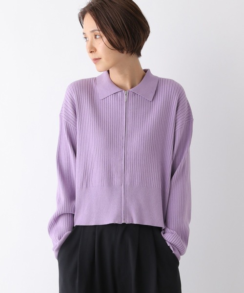 LEPSIM（レプシィム）の「12ゲージリブZIPカーディガン　133278（カーディガン/ボレロ・レディース・ライトグレー/ライトパープル/ブラック・FREE）」の14枚目の写真