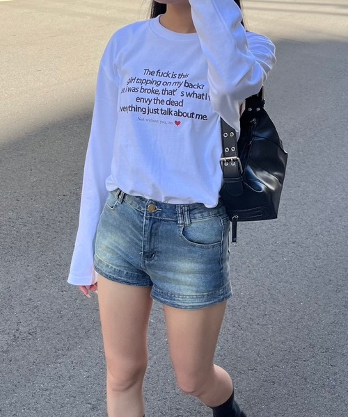 fiere(フィエール)の「韓国っぽテキストロンT/長袖Tシャツ(Tシャツ/カットソー・レディース・ホワイト・MEDIUM/LARGE/SMALL/X-LARGE)」の7枚目の写真