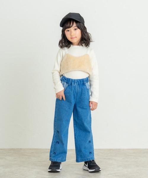 AIMABLE(エマーブル)の「3WAYレイヤードチュールトップス2Pセット(ニット/セーター・キッズ・アイボリー/ブラック・100/110/120/130/140)」の7枚目の写真
